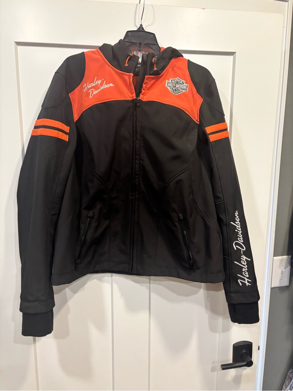 Harley Davidson Miss Enthusiast Women's Soft She’ll Black Orange Jacket Size Xl